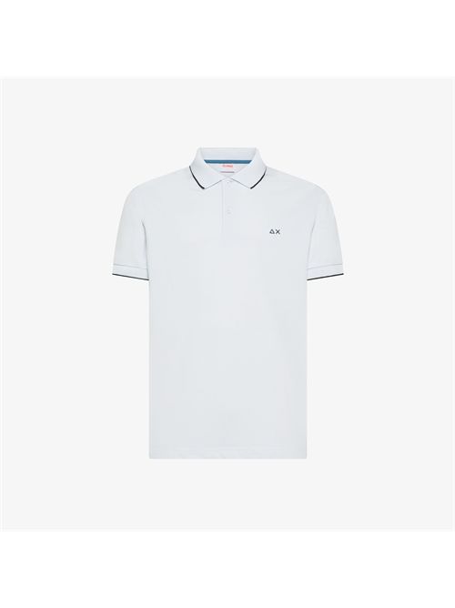 Polo con dettagli a contrasto in cotone bianco SUN 68 | A36111/01